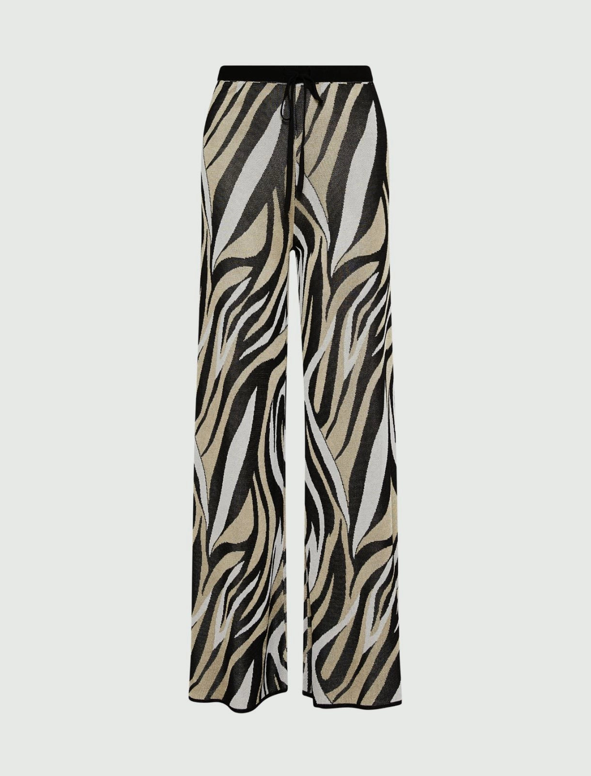 Jacquard knit fabric trousers