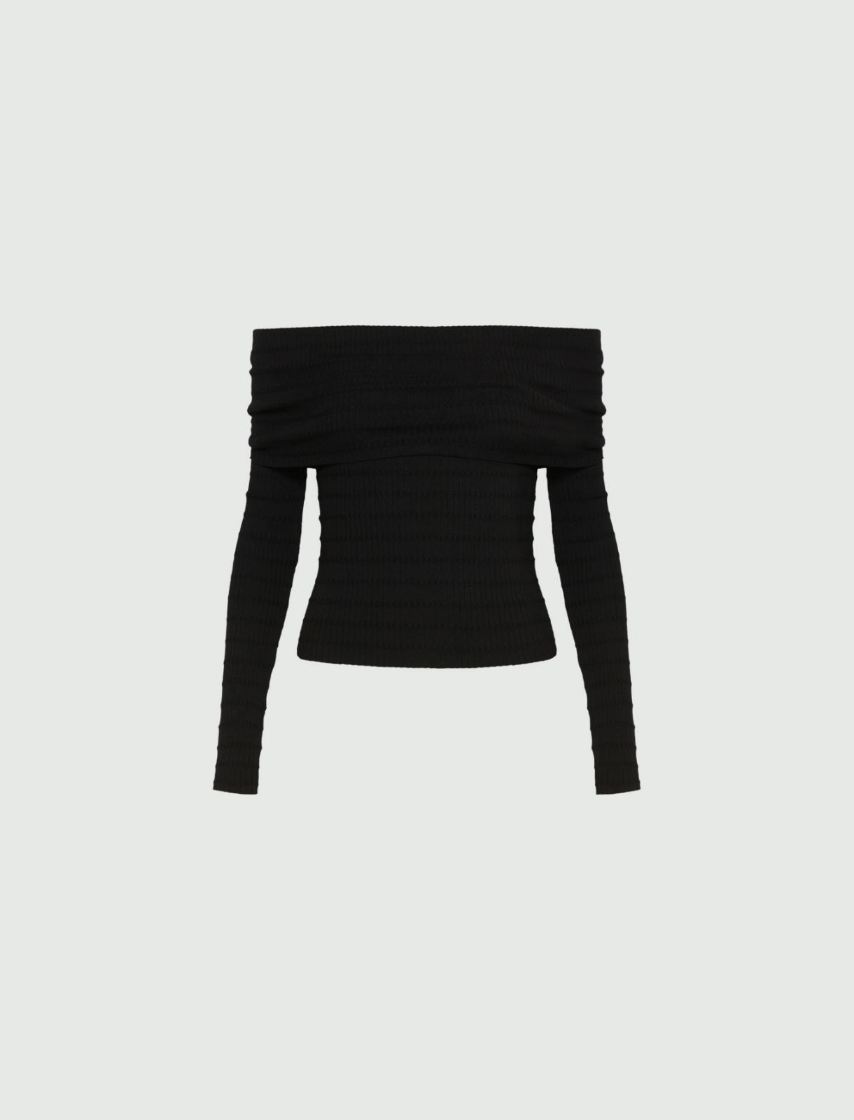 Viscose cowl-neck sweater