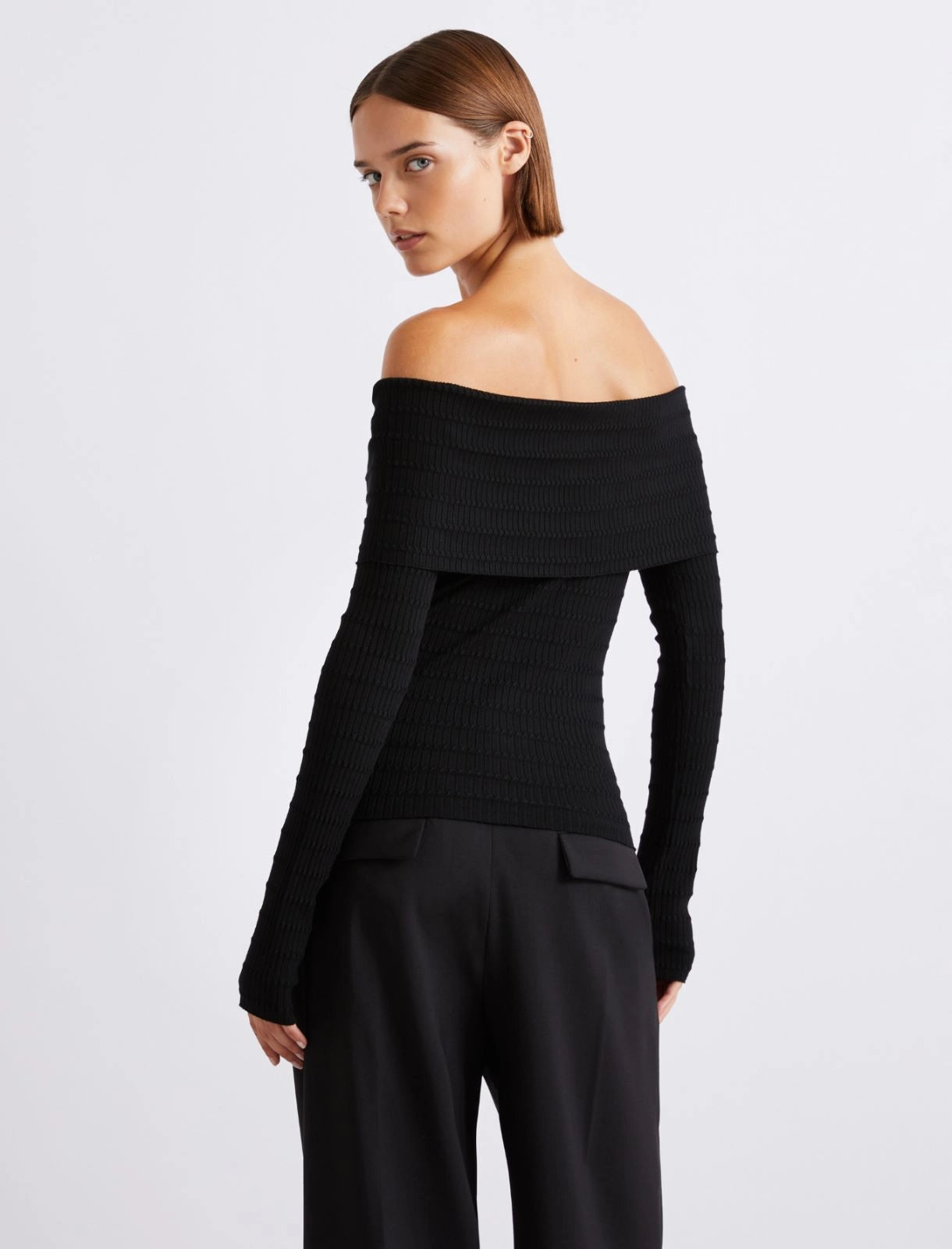 Viscose cowl-neck sweater
