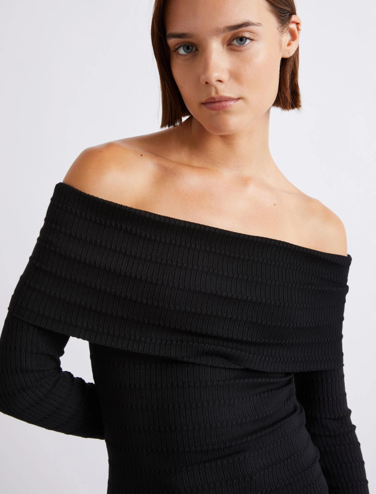 Viscose cowl-neck sweater