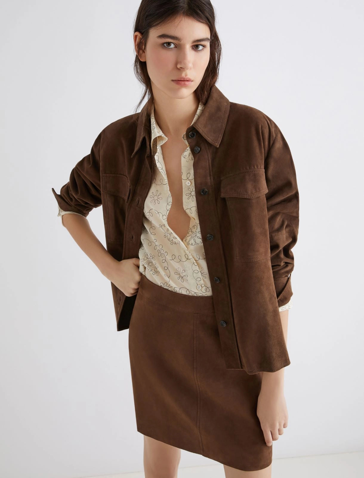 Suede leather jacket and overshirt