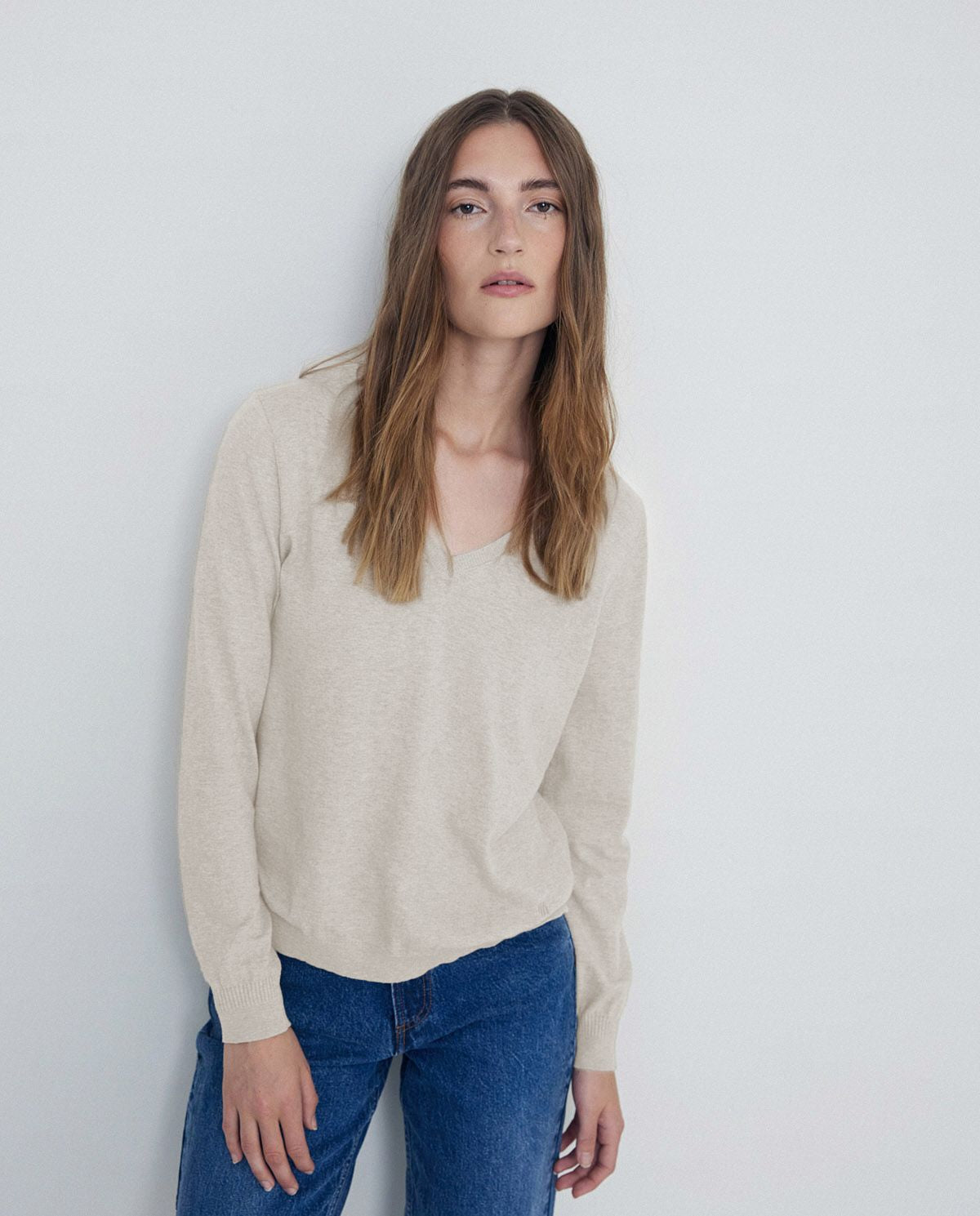 V-Neck Organic Cotton Sweater