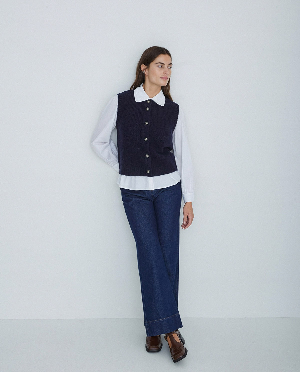 Wool Vest Navy