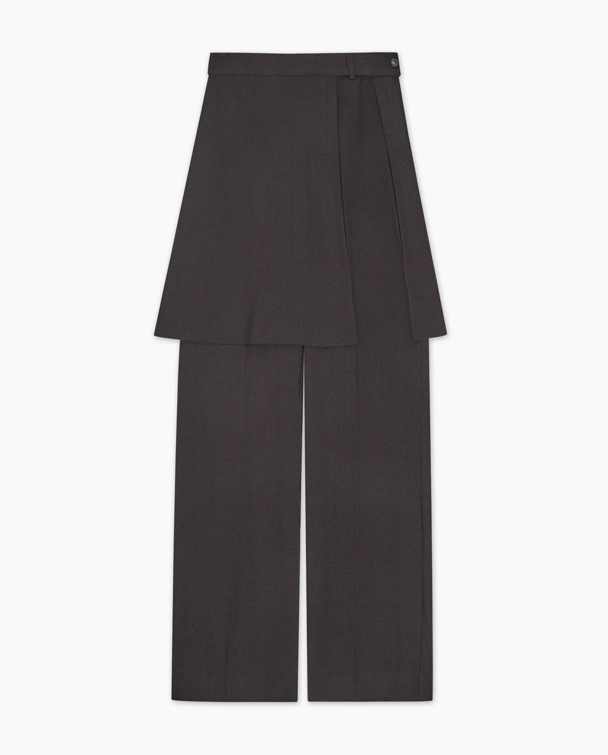 Black straight trousers removable skirt