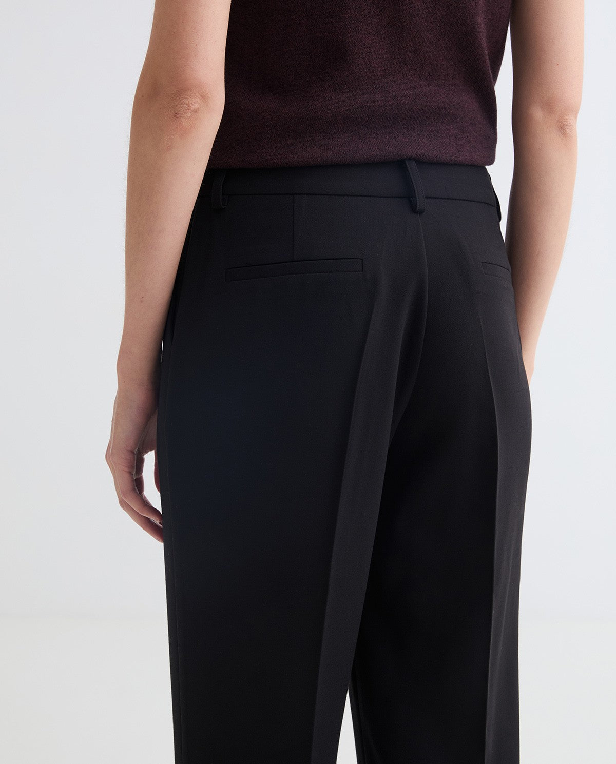 Black straight trousers removable skirt