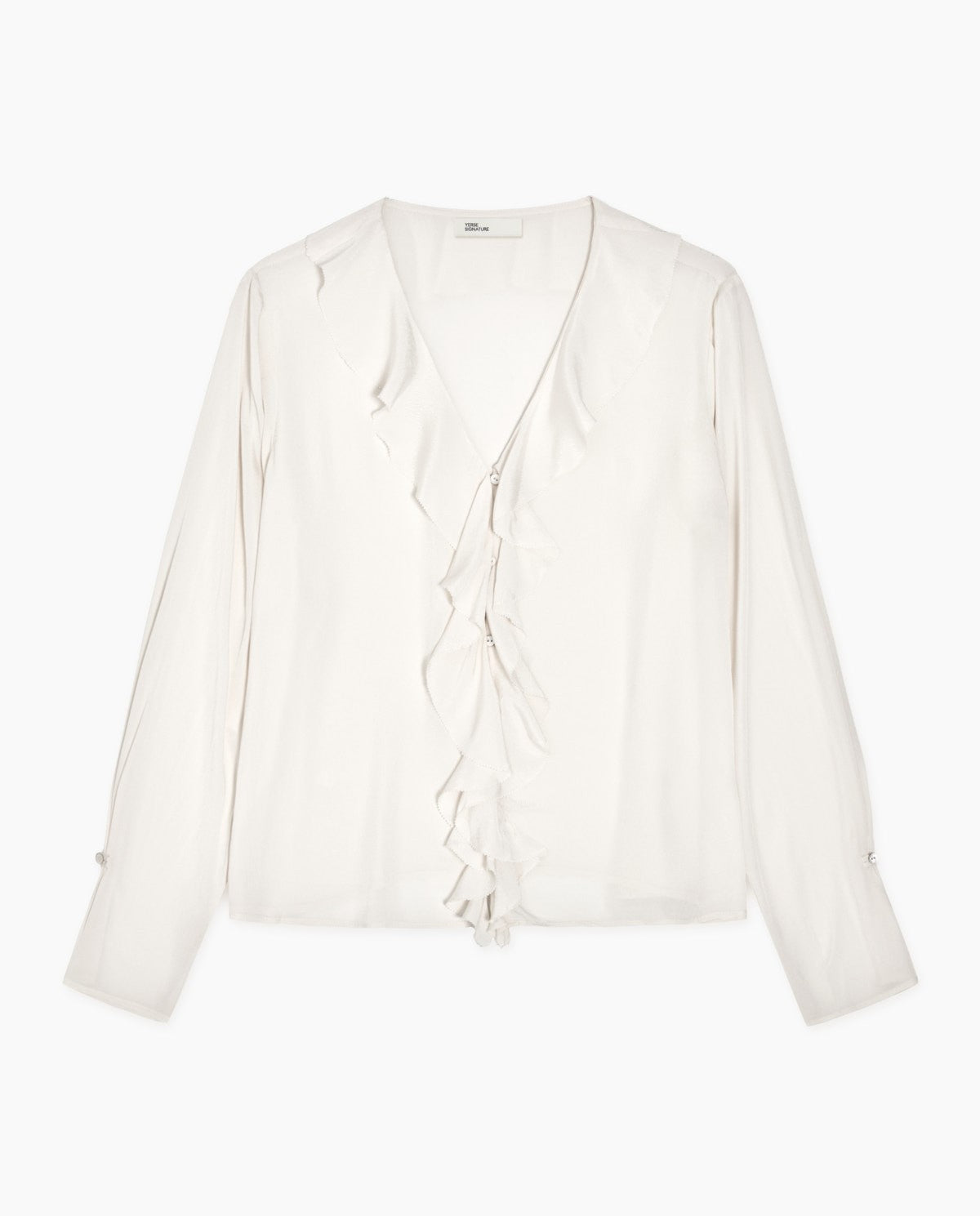 Ecru flowy blouse ruffles