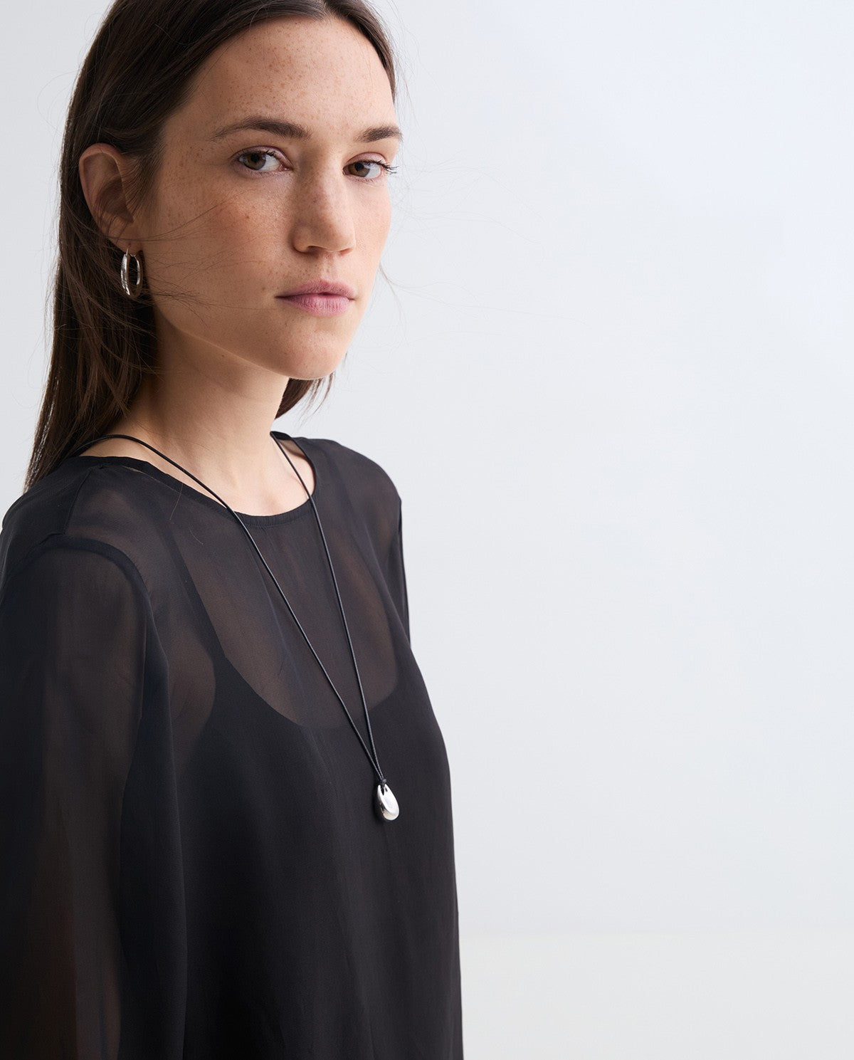 Sheer black organza blouse