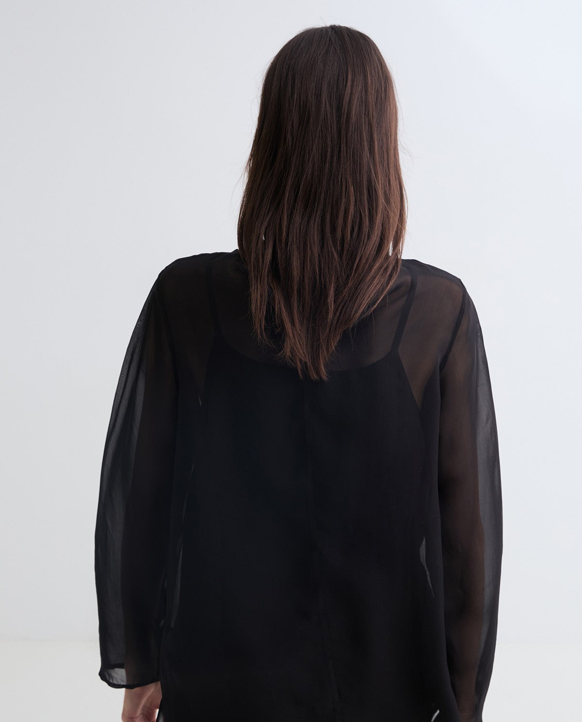 Sheer black organza blouse