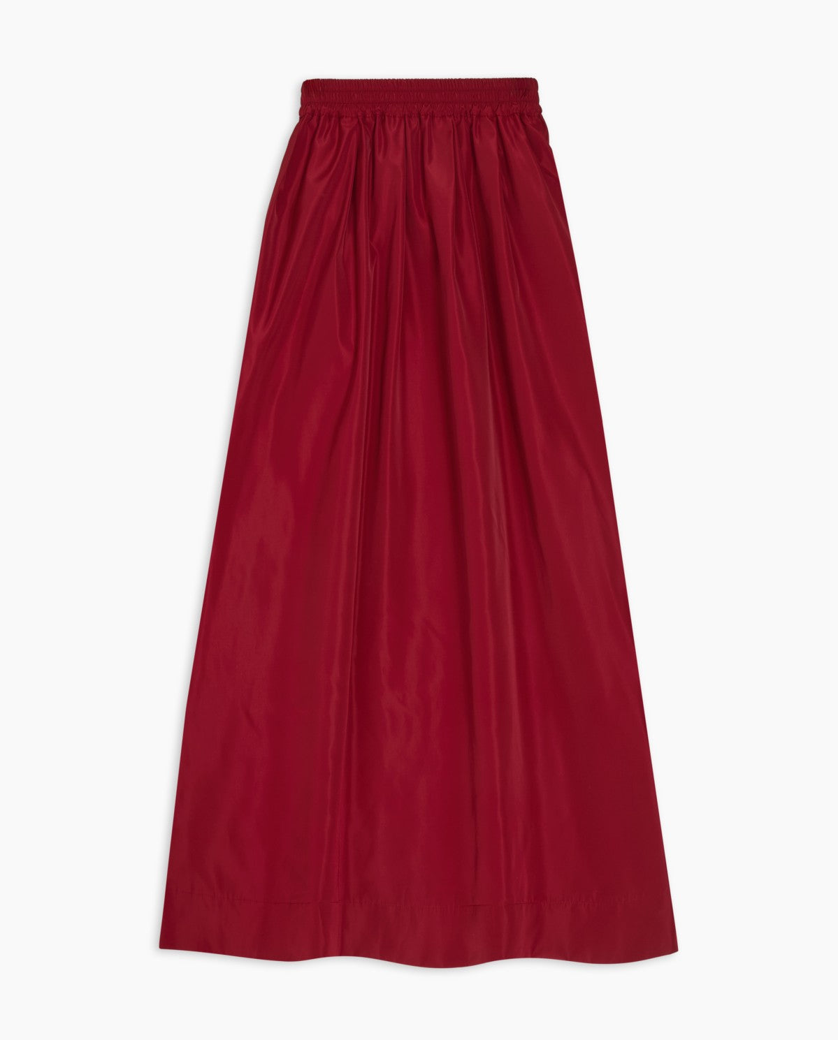 Dark-red sateen midi skirt