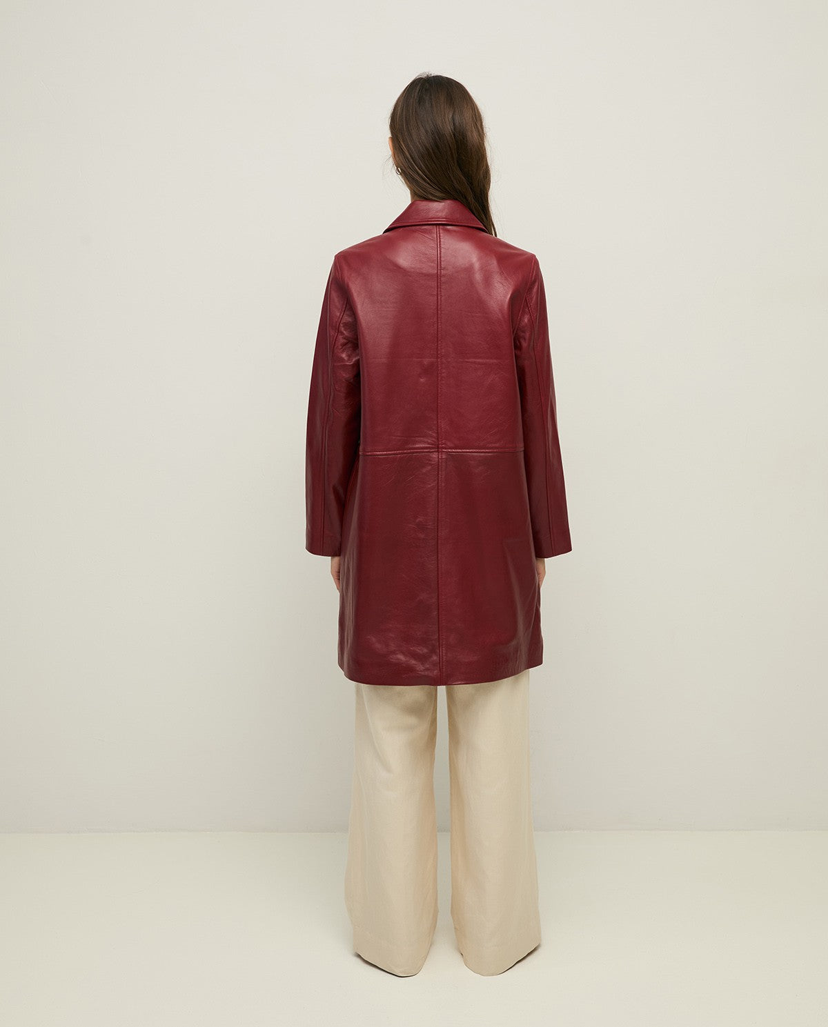 Long Napa leather jacket