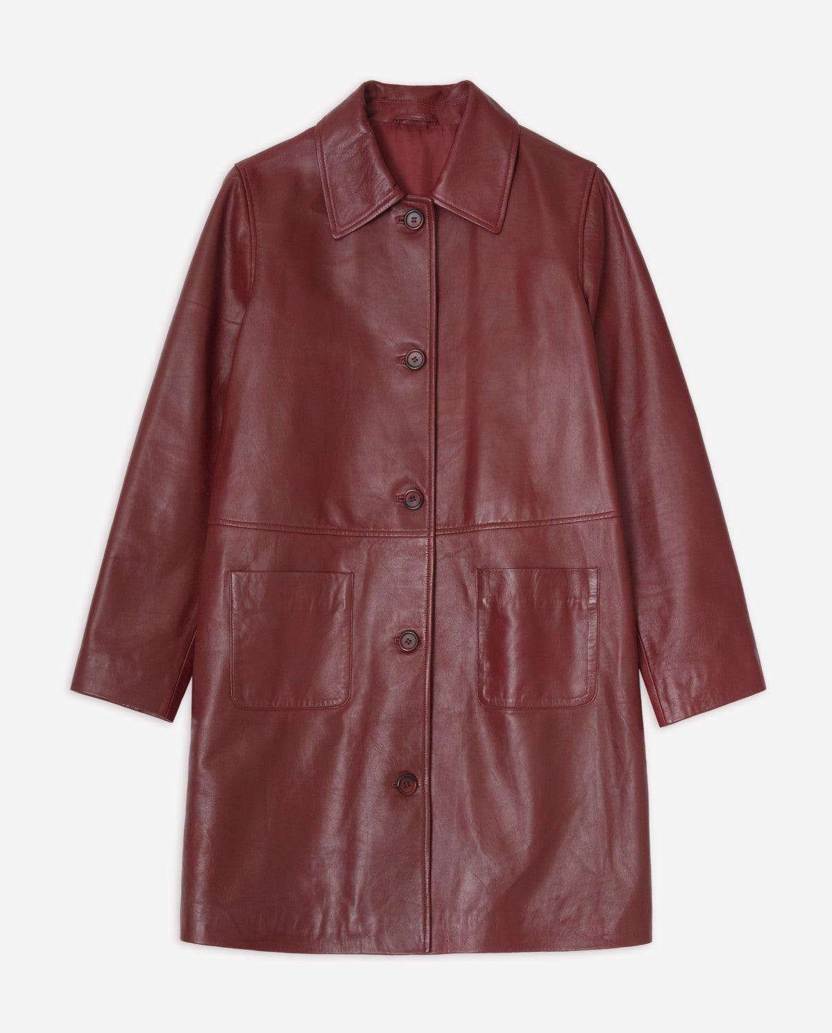 Long Napa leather jacket