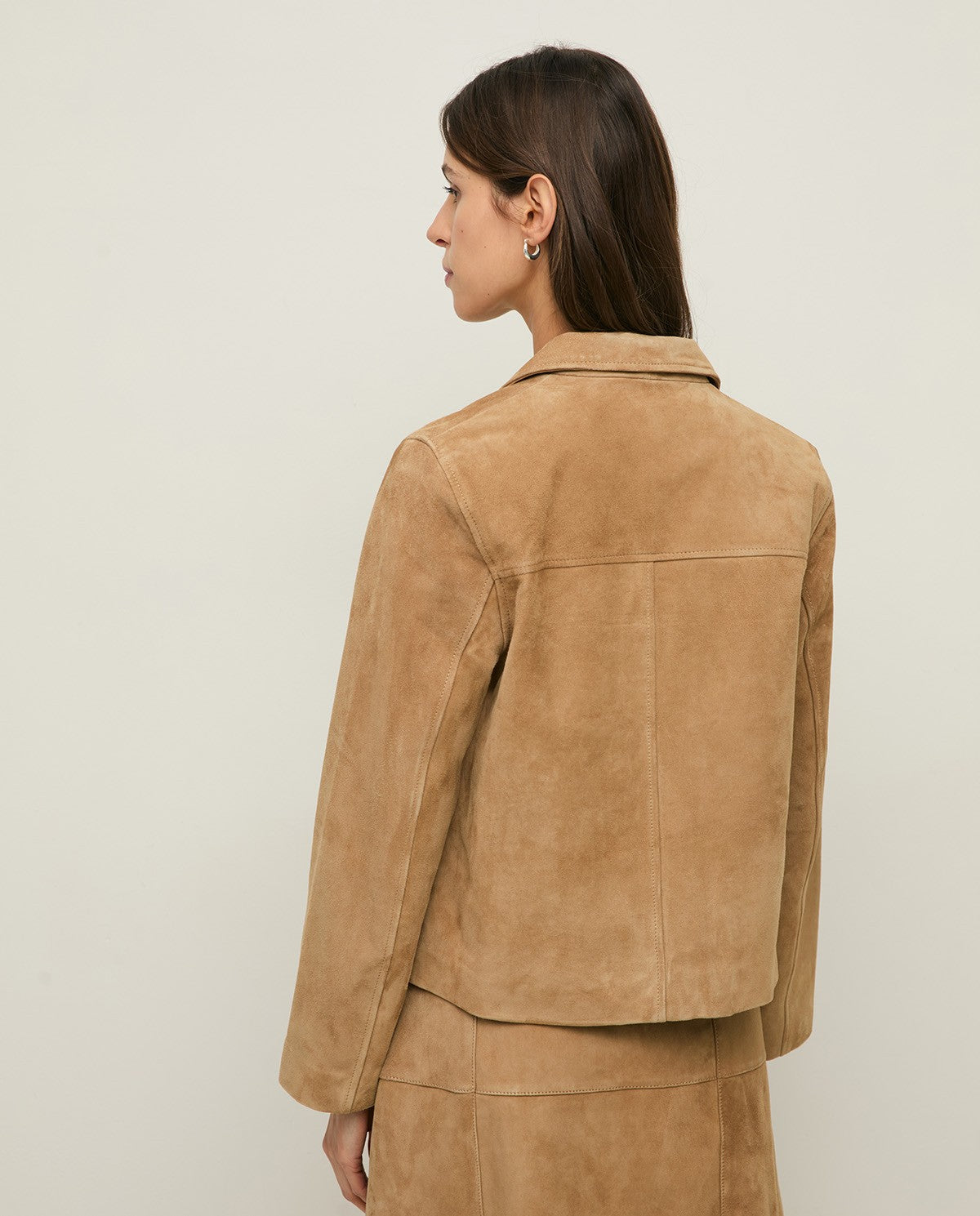 Suede jacket with lapels