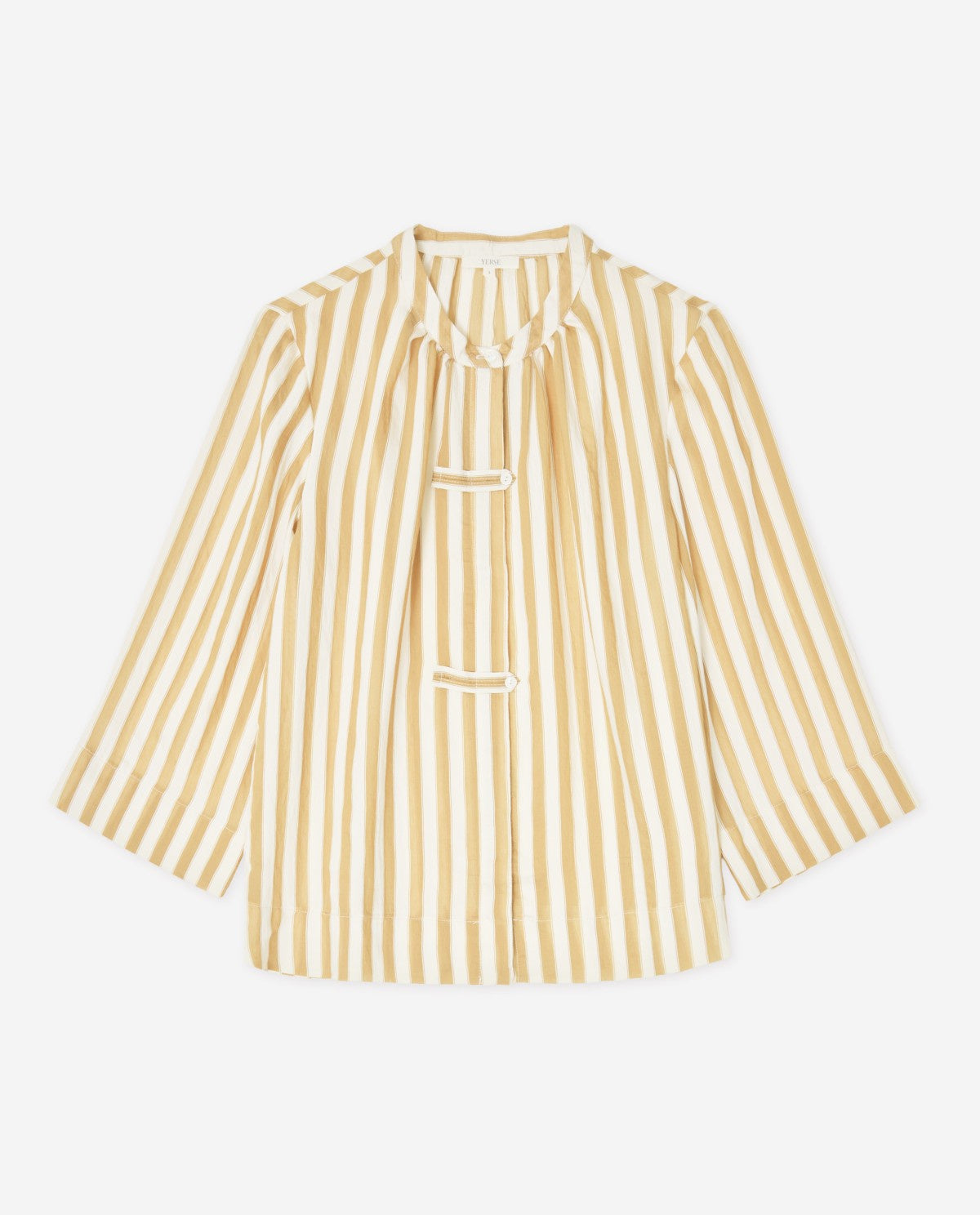 Striped Mao-neck blouse