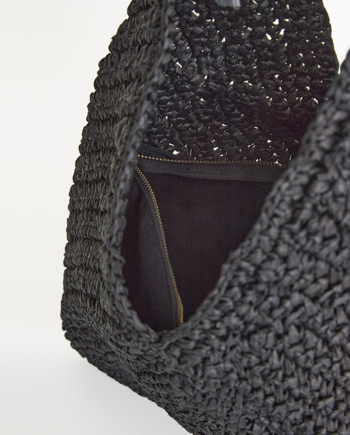 Woven-raffia hobo bag