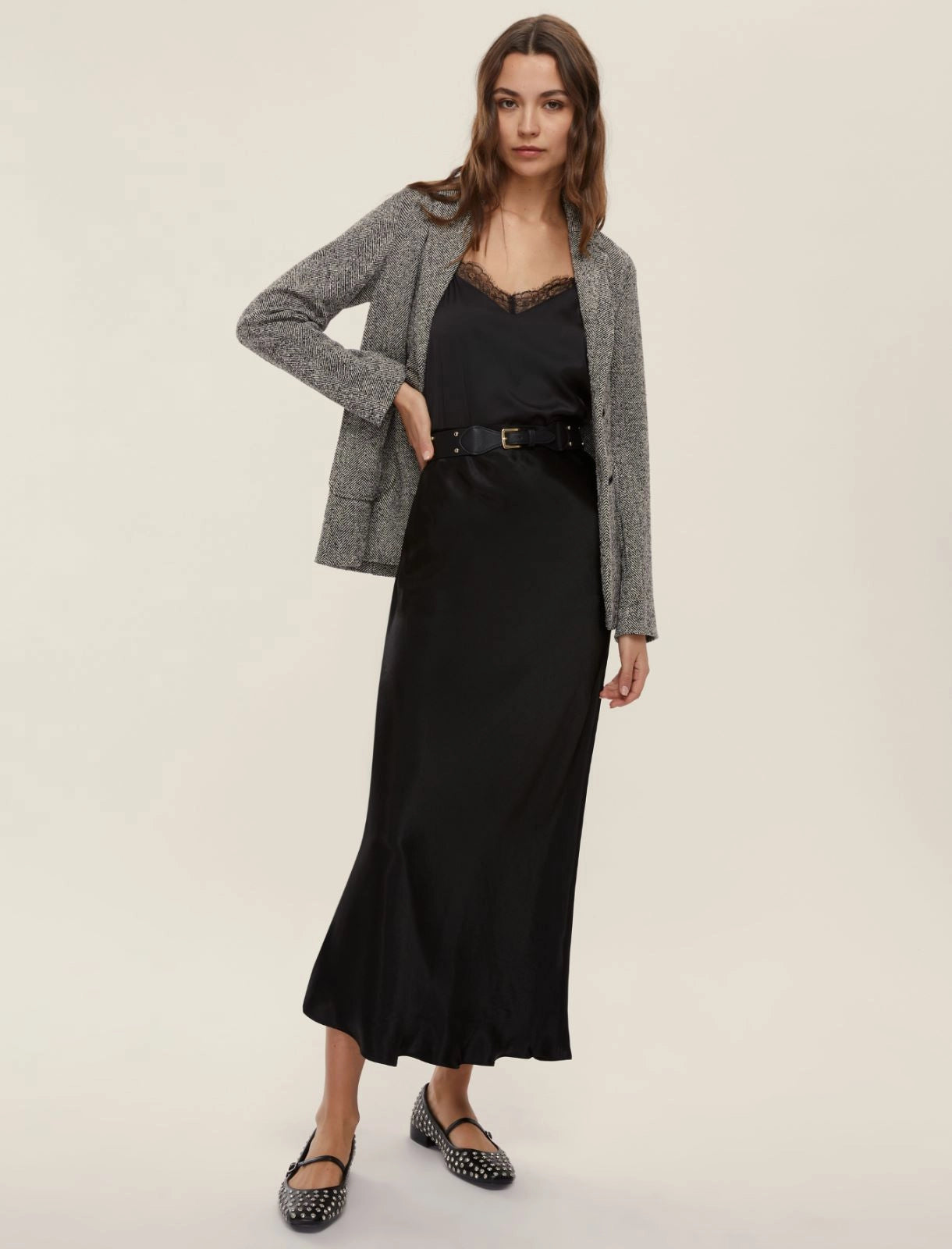 Feminine basketweave jacket