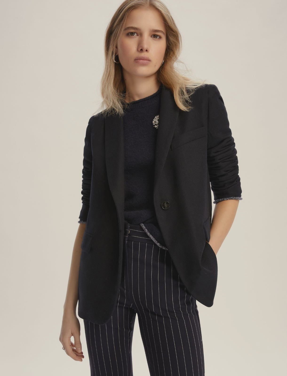 Flannel blazer black