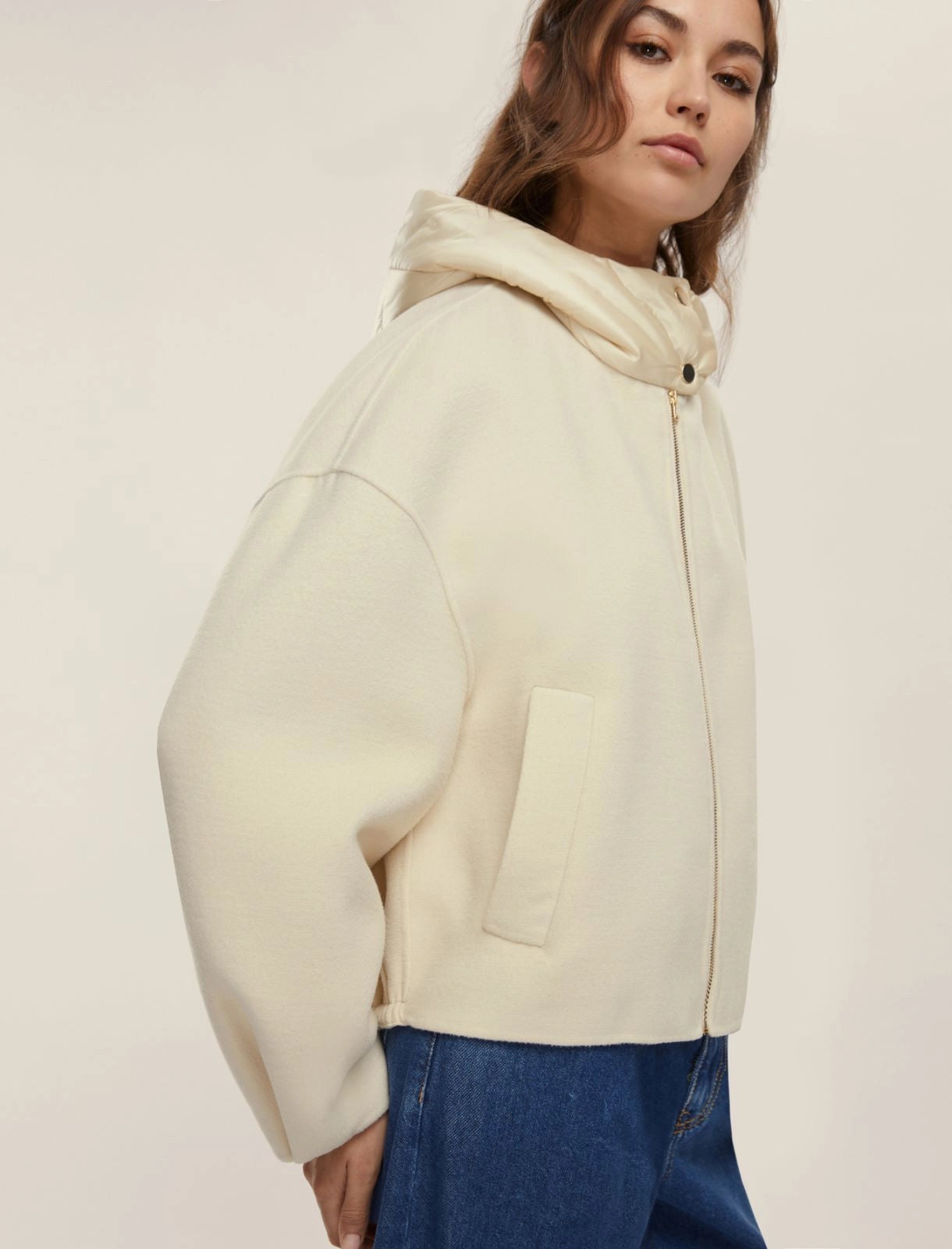 Hooded bomber jacket