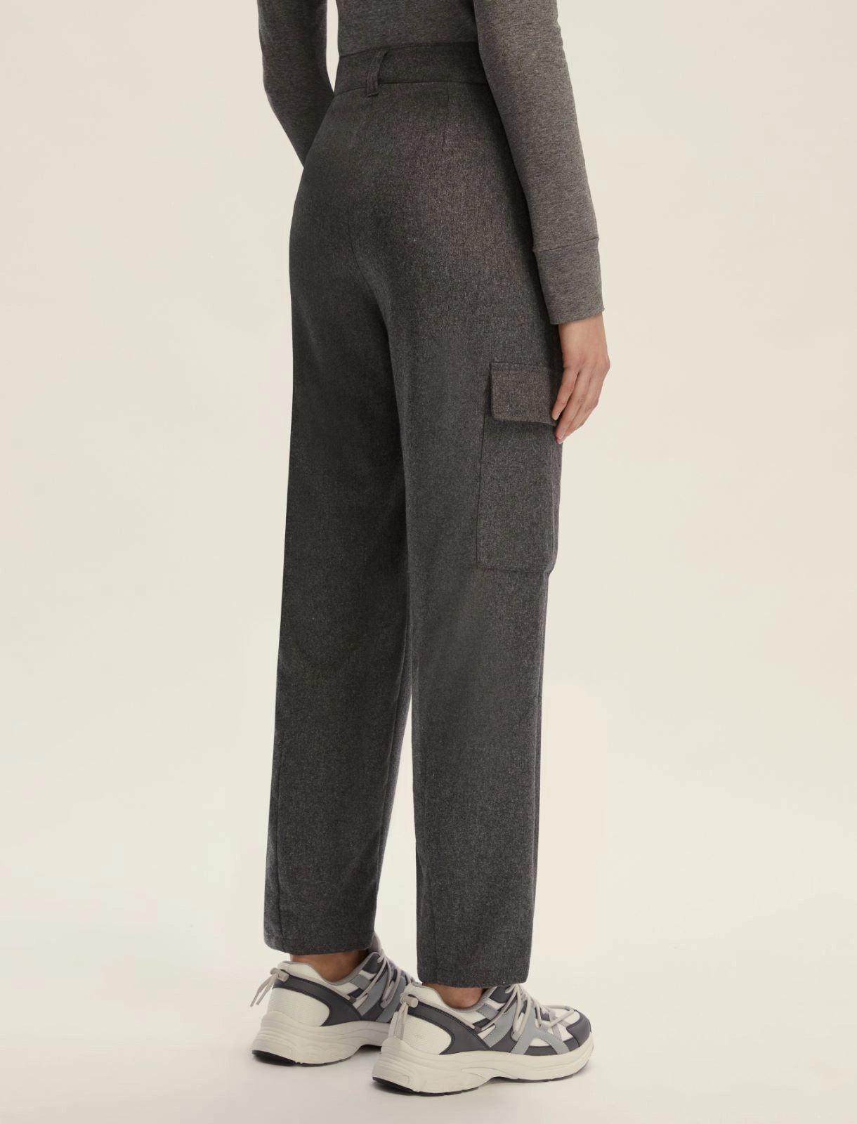 Grey cargo trousers