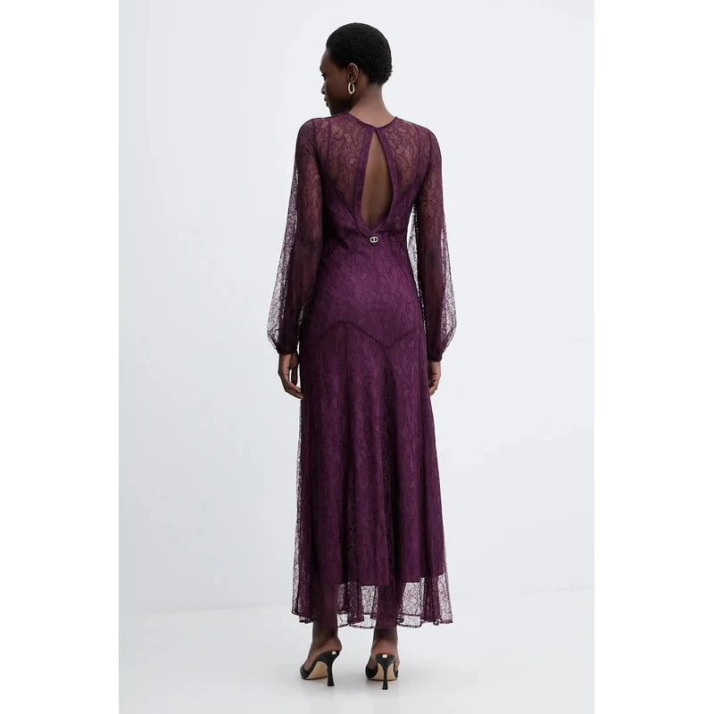 Purple tulle maxi dress
