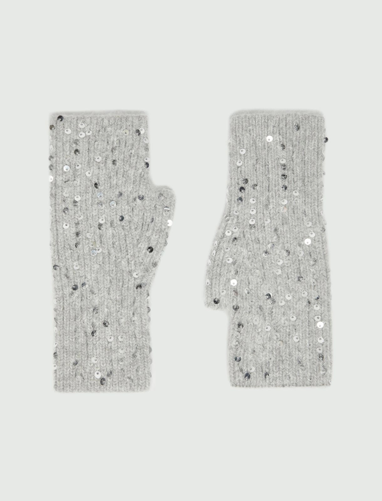 Sequinned fingerless gloves