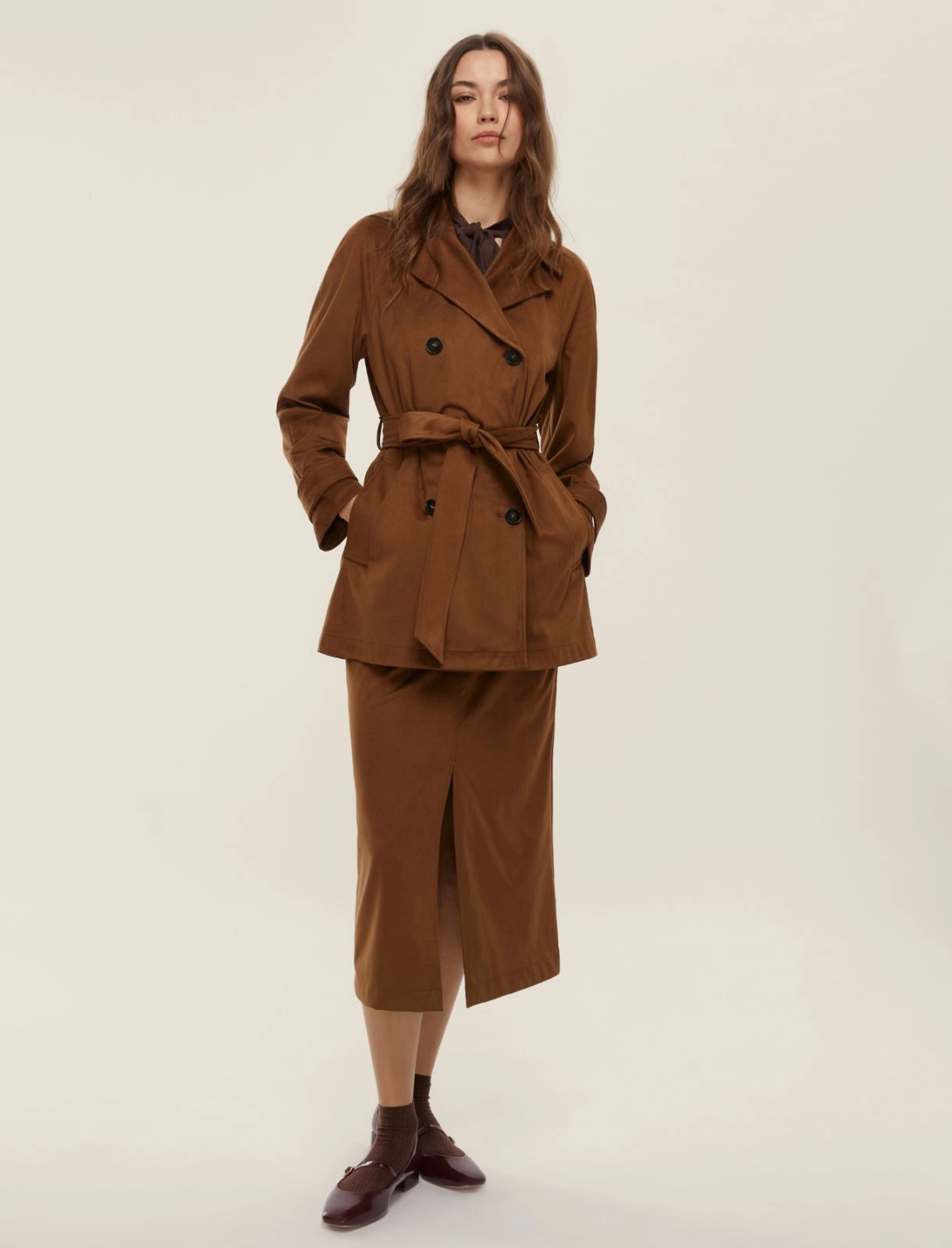 Jersey trench coat