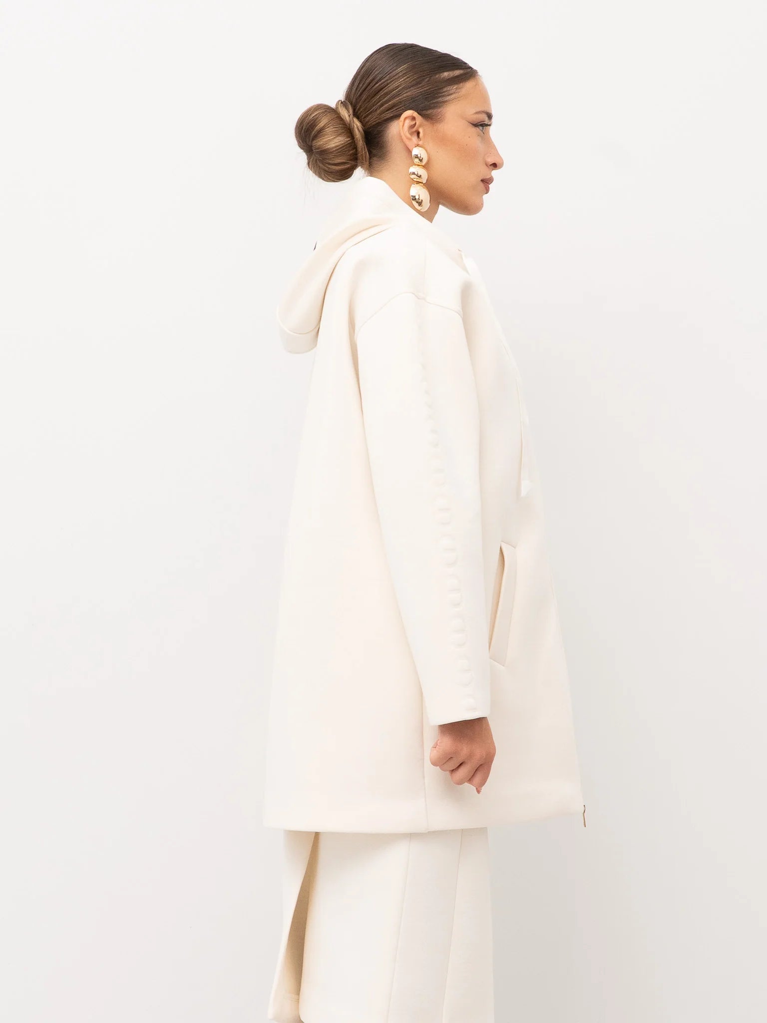 Midi hooded scubajacket