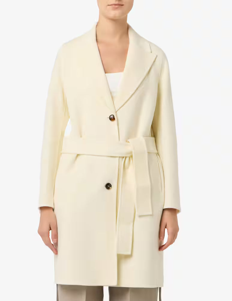 Double-faced wool-blend coat