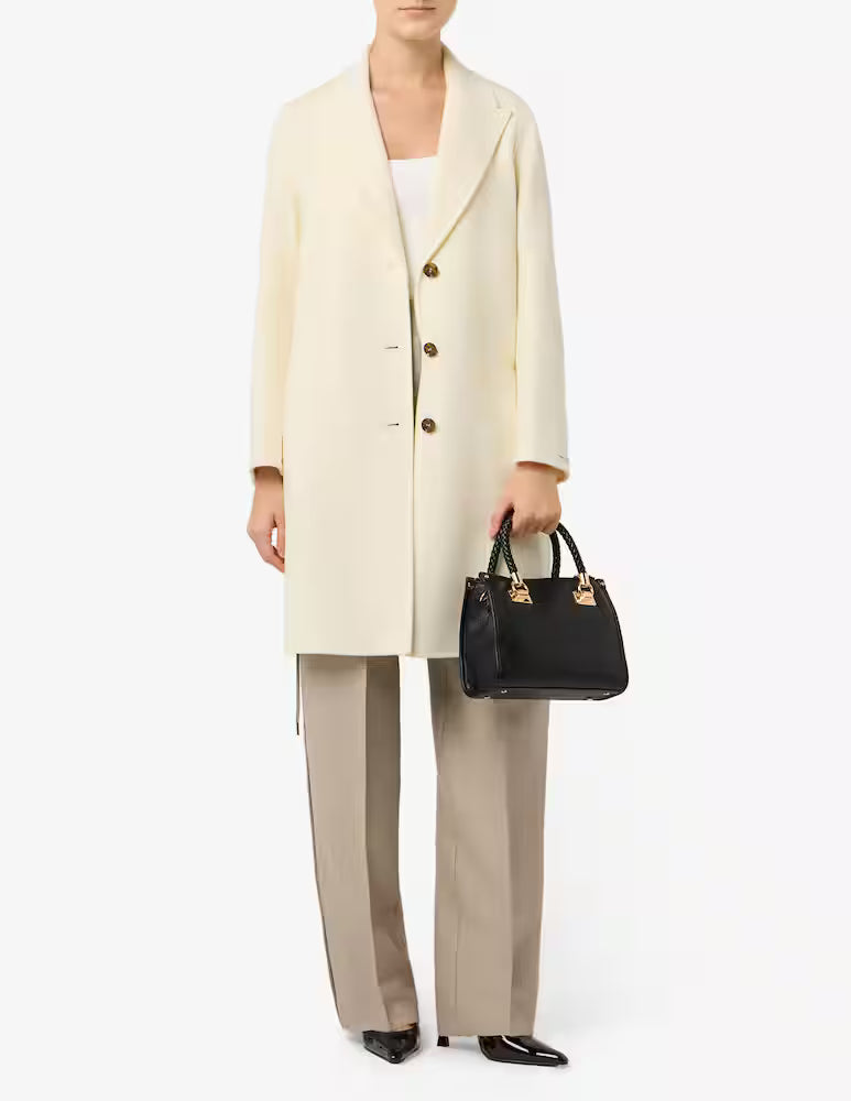 Double-faced wool-blend coat