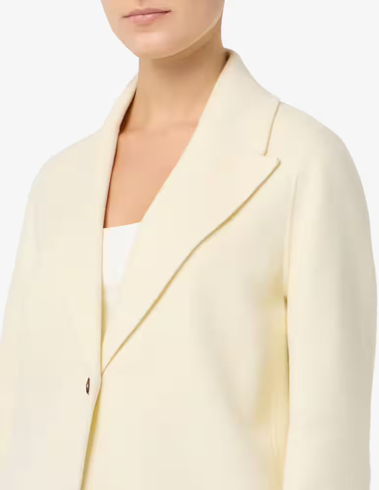 Double-faced wool-blend coat