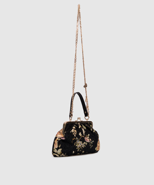 Floral jacquard shoulder bag