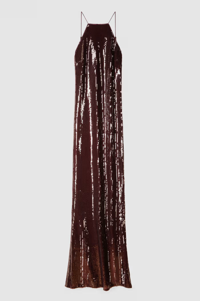 Long Tulle Dress with Sequins