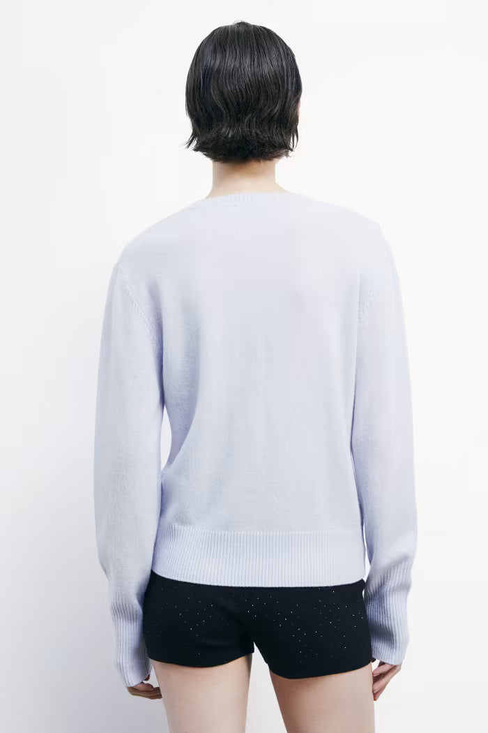 Crew neck cashmere sweater blue