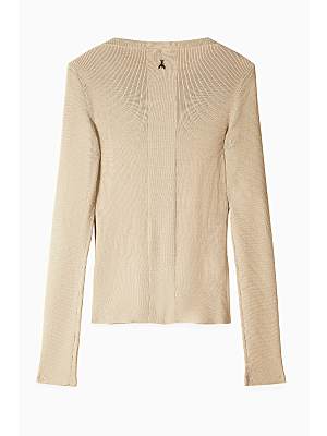 V-neck ribbed sweater white