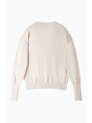 V neck wool sweater with rivets