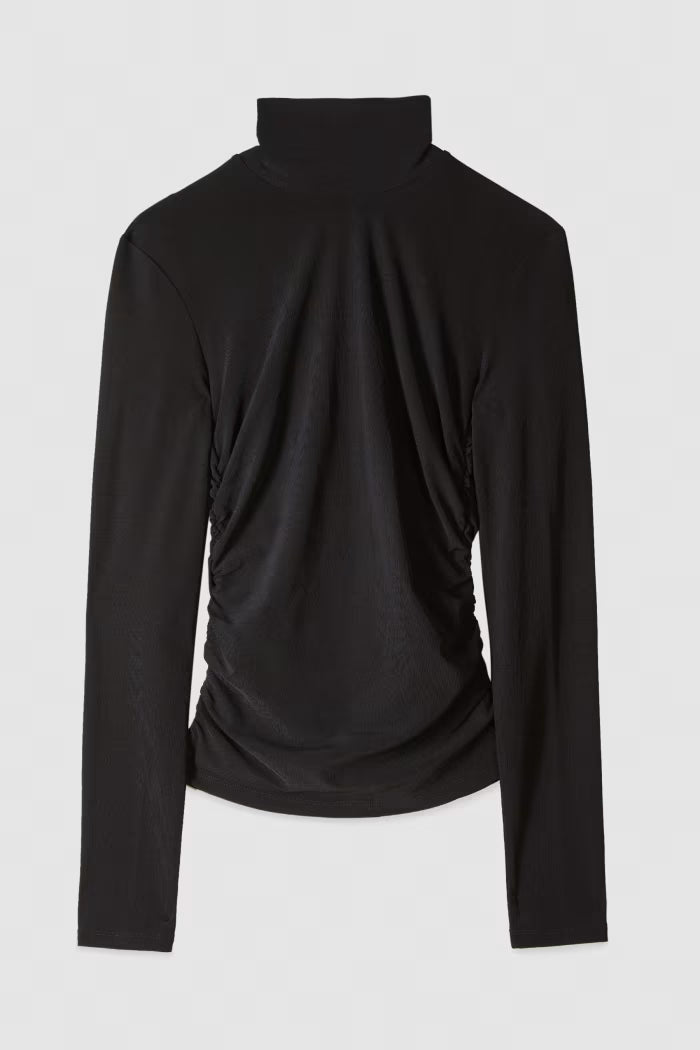 Turtleneck stretch jersey with draping