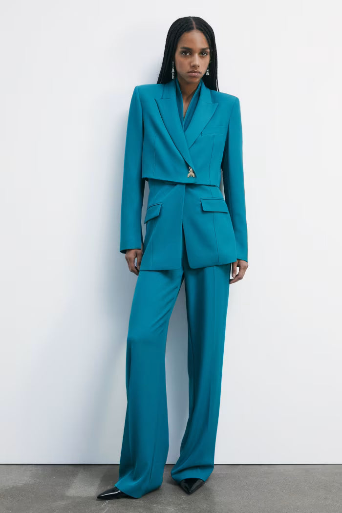 High-waisted palazzo pants