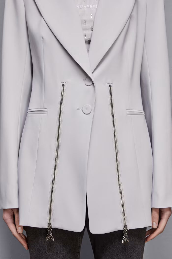 Zippered two-button jacket