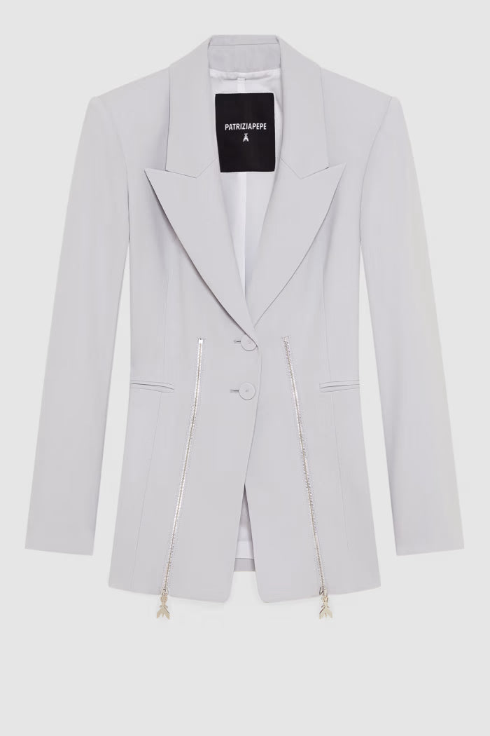 Zippered two-button jacket