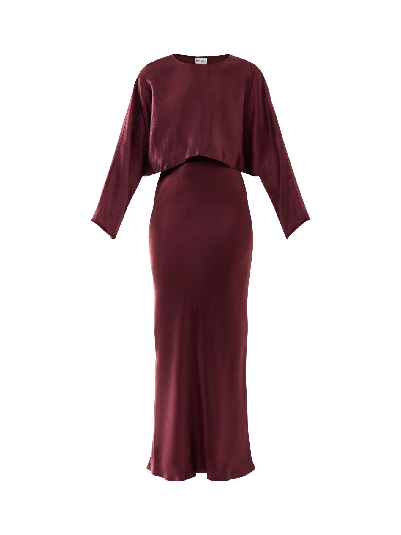 Satin slip dress with blouse