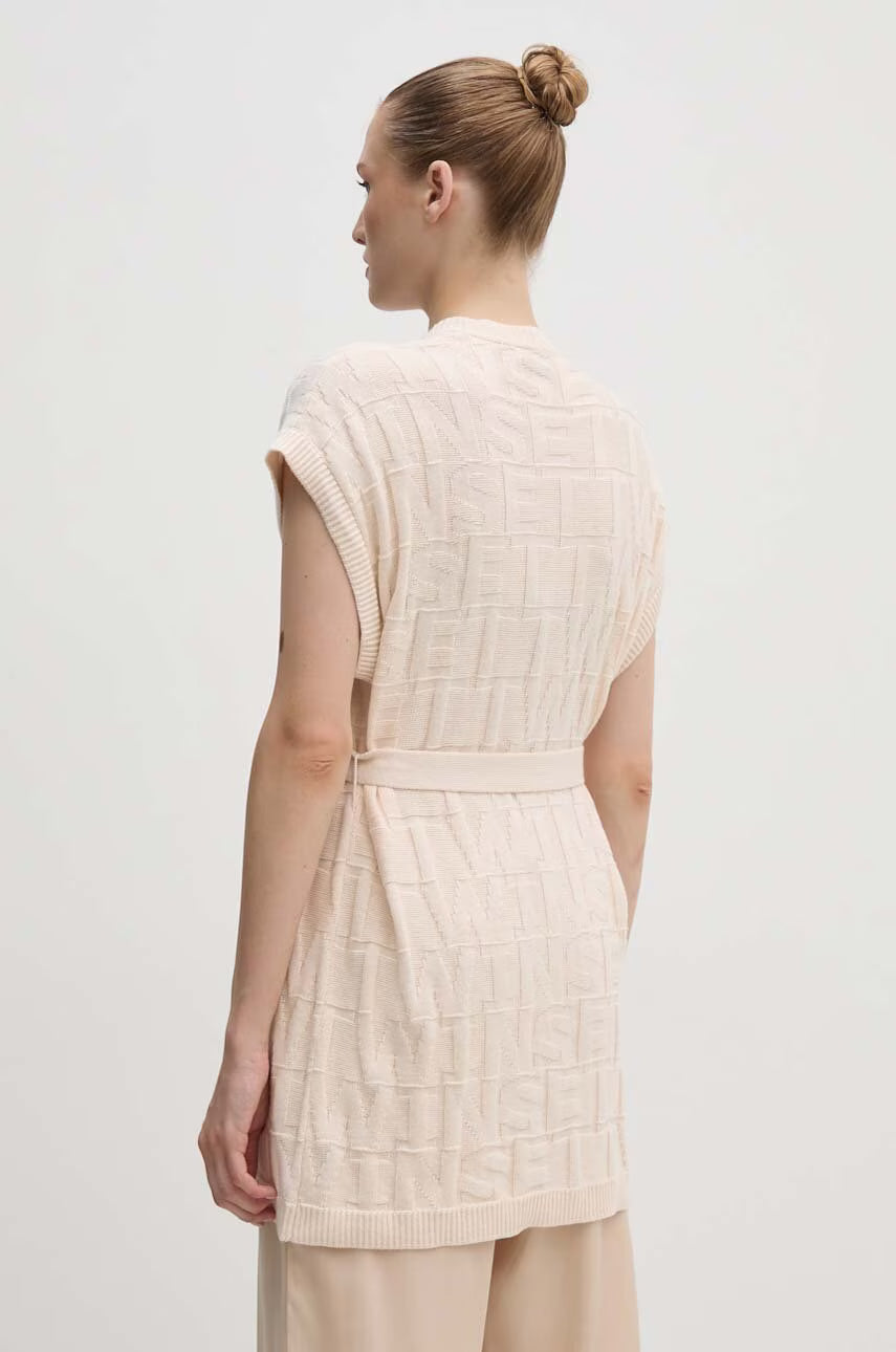 Textured sleeveless cardigan