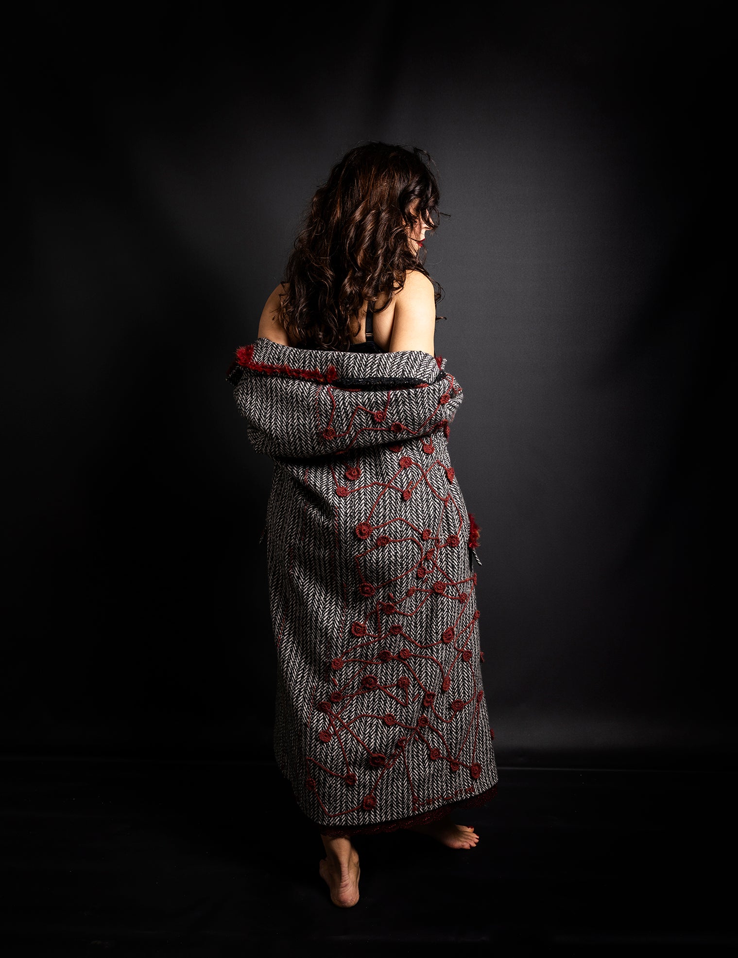 Ebru's interpretation for herringbone coat