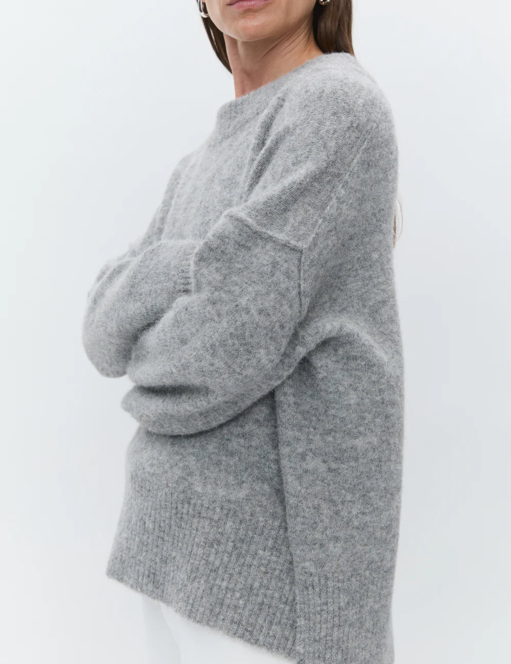 Josie Cozy Days Soft Alpaca Sweater Grey