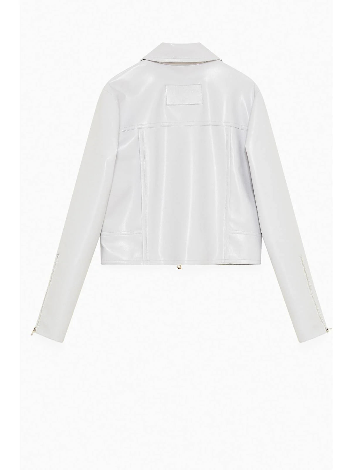 Cropped fit moto jacket