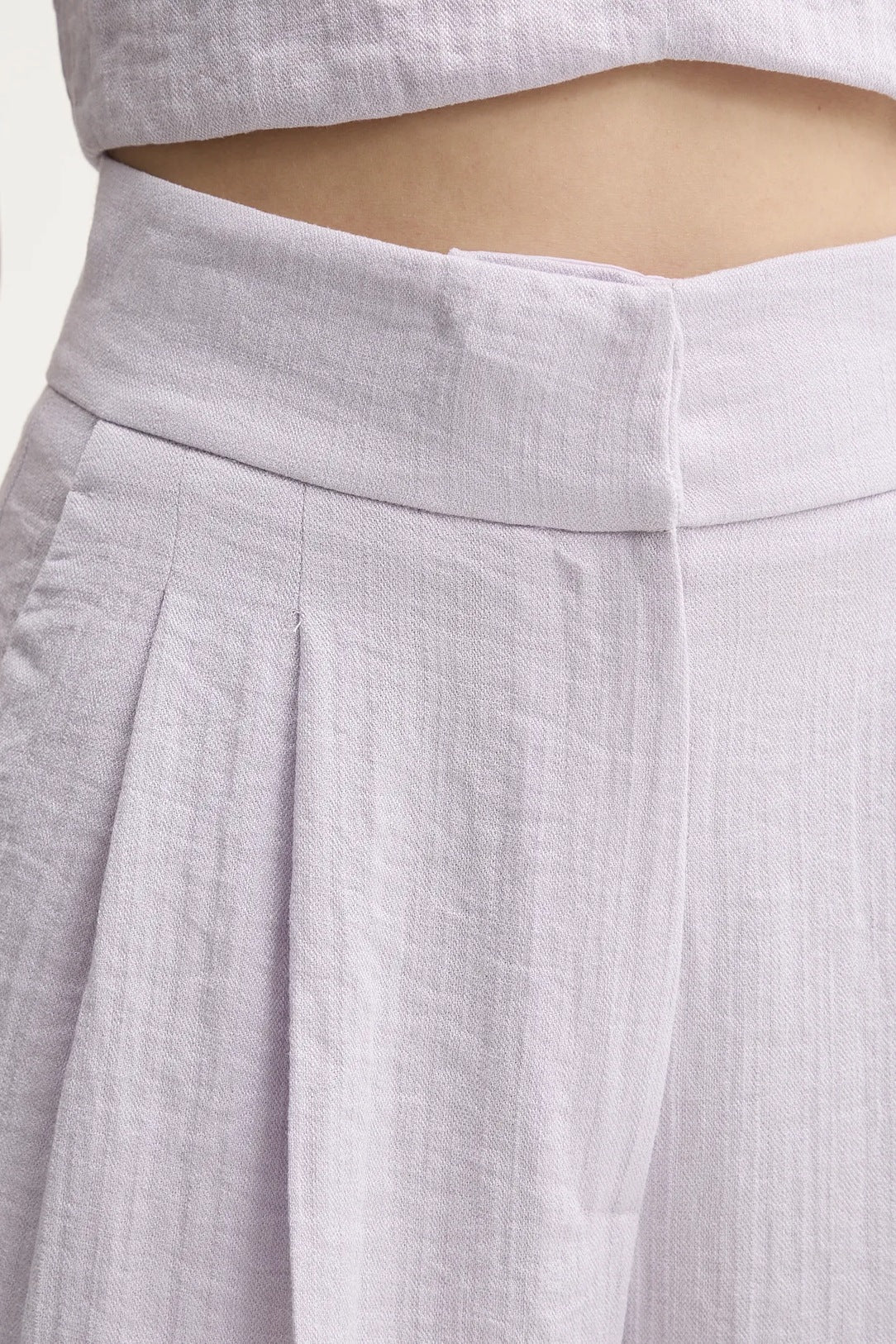 Lilac high-waisted wide-leg pants