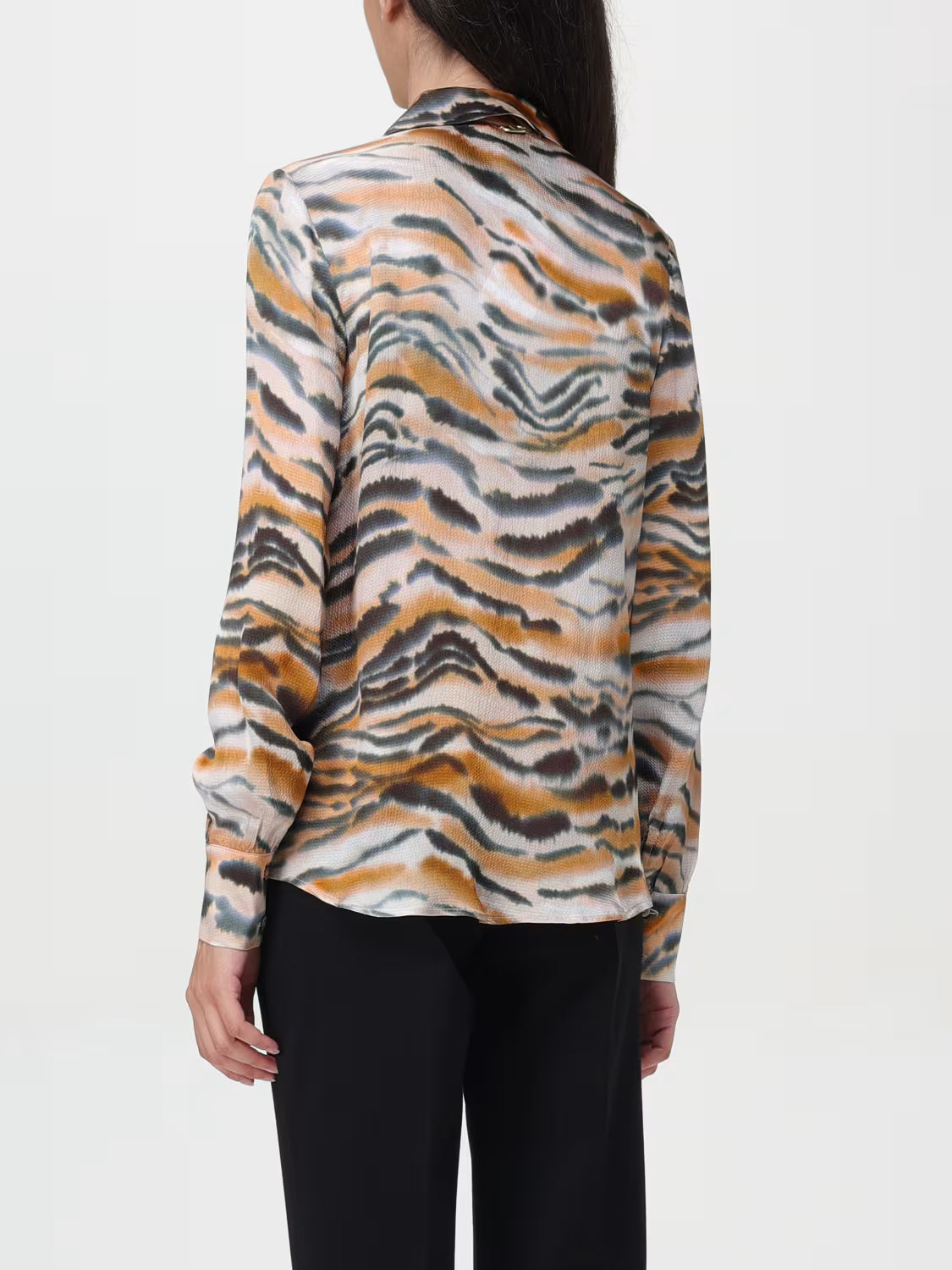Satin animal print shirt
