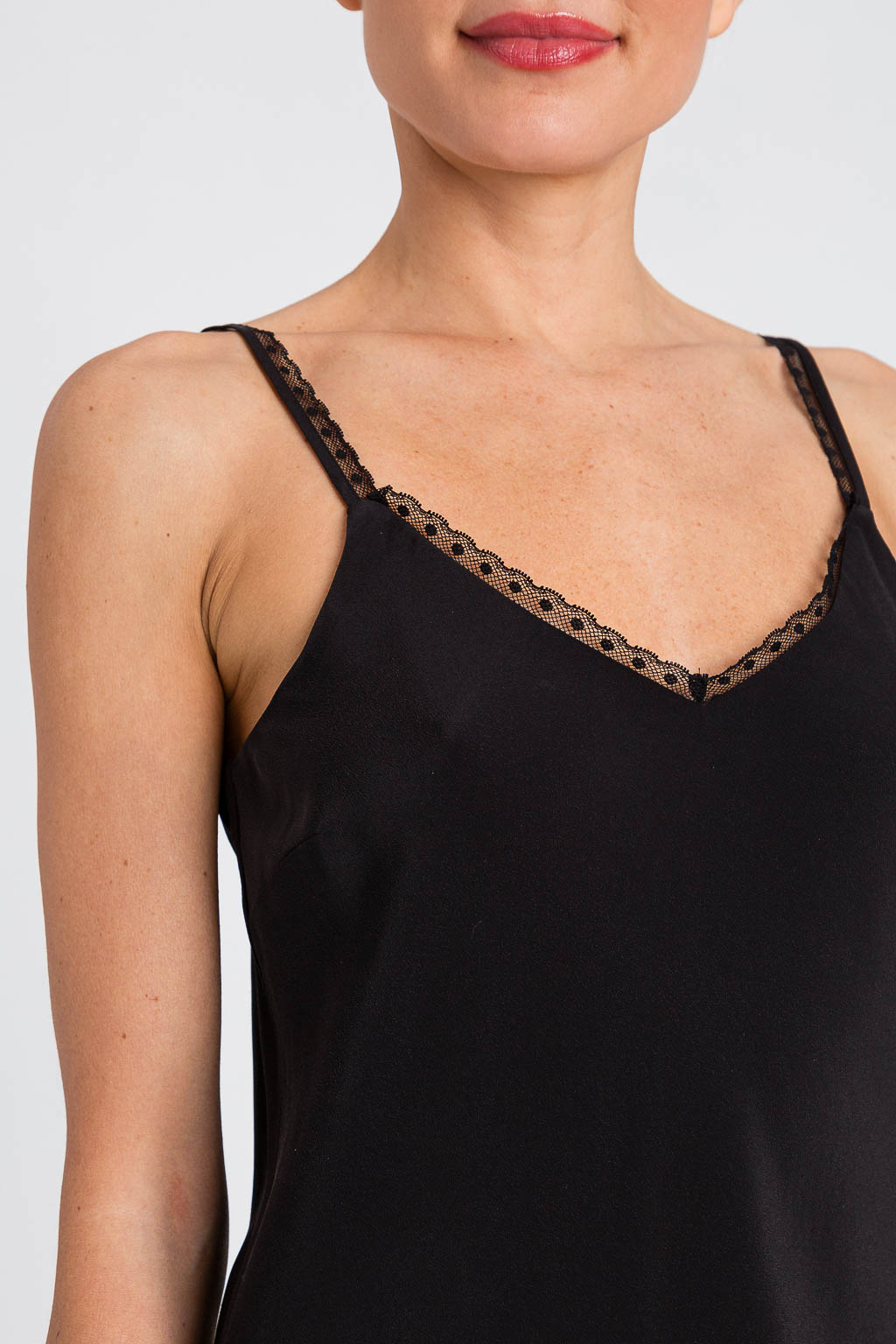 Silk blend crêpe de Chine top