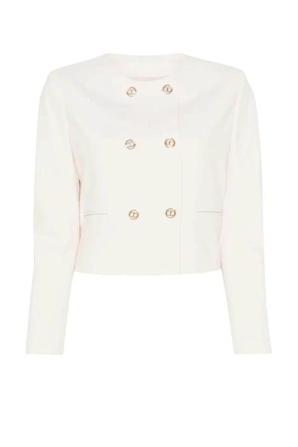 Jersey blazer with golden bottons