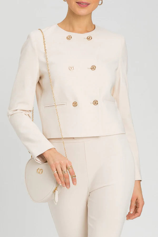 Jersey blazer with golden bottons