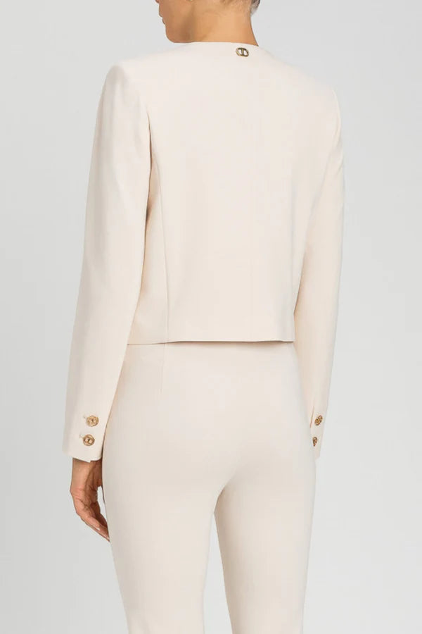 Jersey blazer with golden bottons