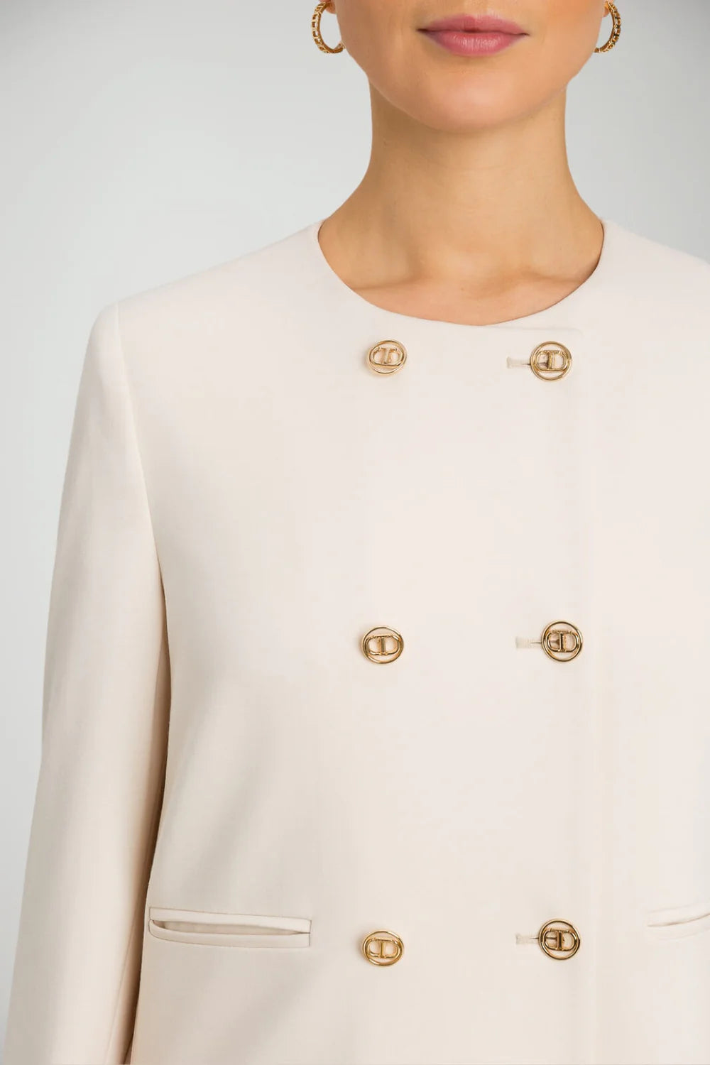 Jersey blazer with golden bottons